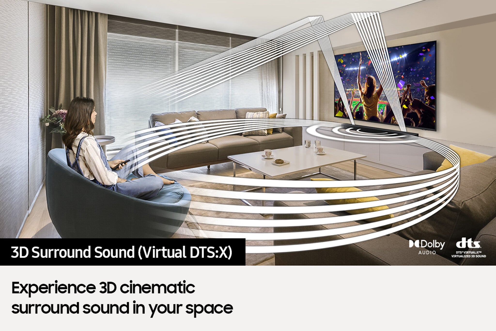 Samsung HW-B550 - Bluetooth Soundbar with Virtual DTS:X & Wireless Subwoofer in Black