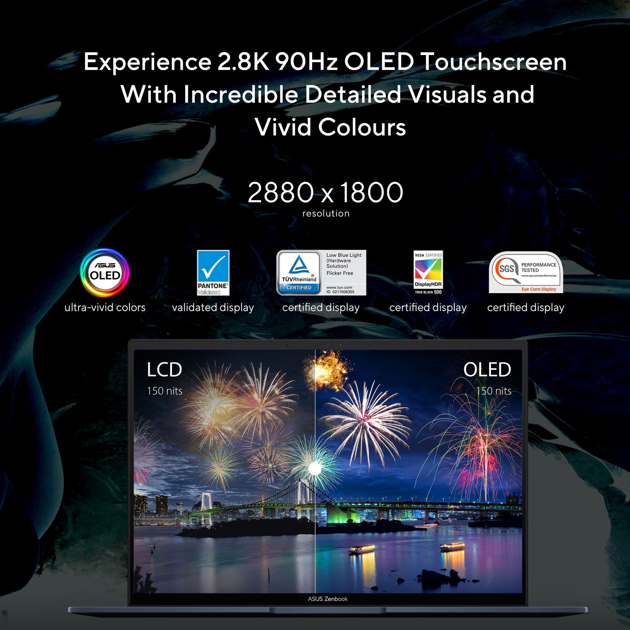 ASUS Zenbook 14 OLED Laptop - 35.6 cm (14") - Touchscreen - Intel® Core™ i9-13900H - 16 GB LPDDR5-SDRAM - 1 TB SSD - Wi-Fi 6E - Windows 11 Home - Silver