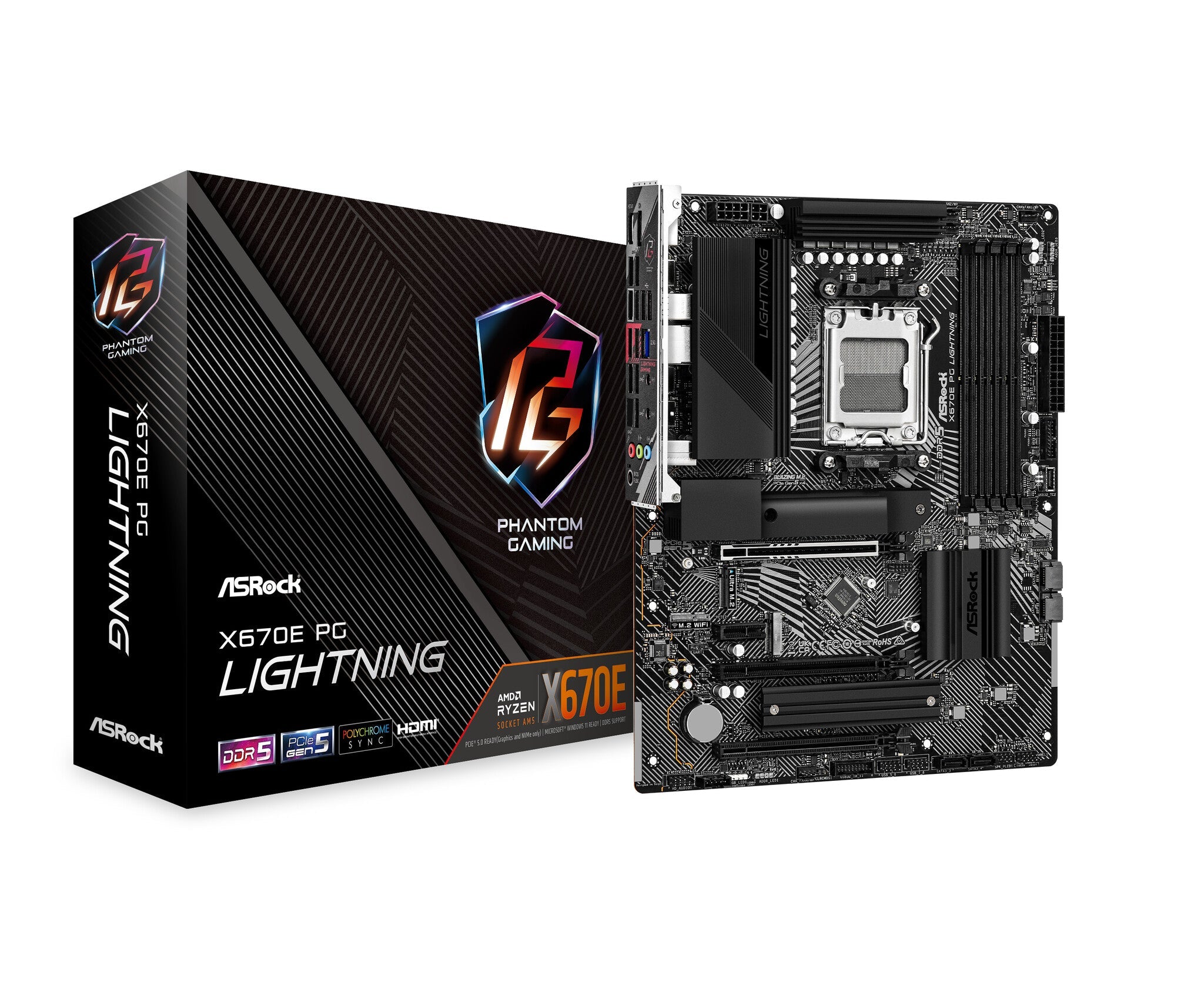Asrock X670E PG LIGHTNING ATX motherboard - AMD X670 Socket AM5