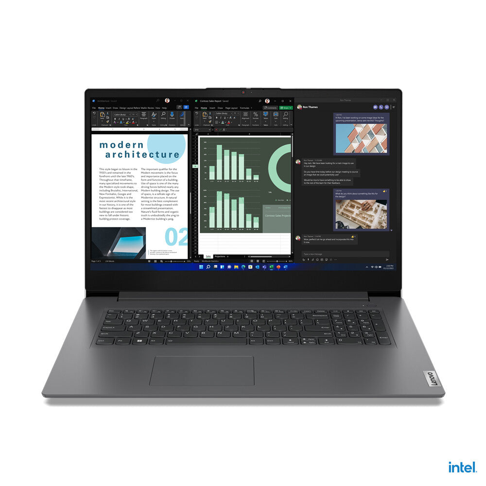 Lenovo V 17 G3 Laptop - 43.9 cm (17.3") - Intel® Core™ i5-1235U - 8 GB DDR4-SDRAM - 512 GB SSD - Wi-Fi 6 - Windows 11 Pro - Grey