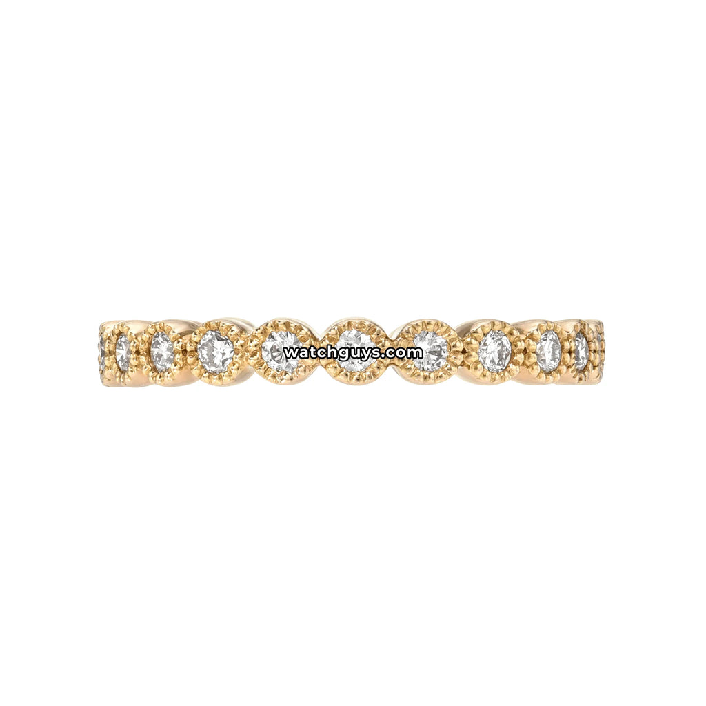 Bezel Set Diamond Eternity Ring 0.48 Carat TW 18k Yellow Gold