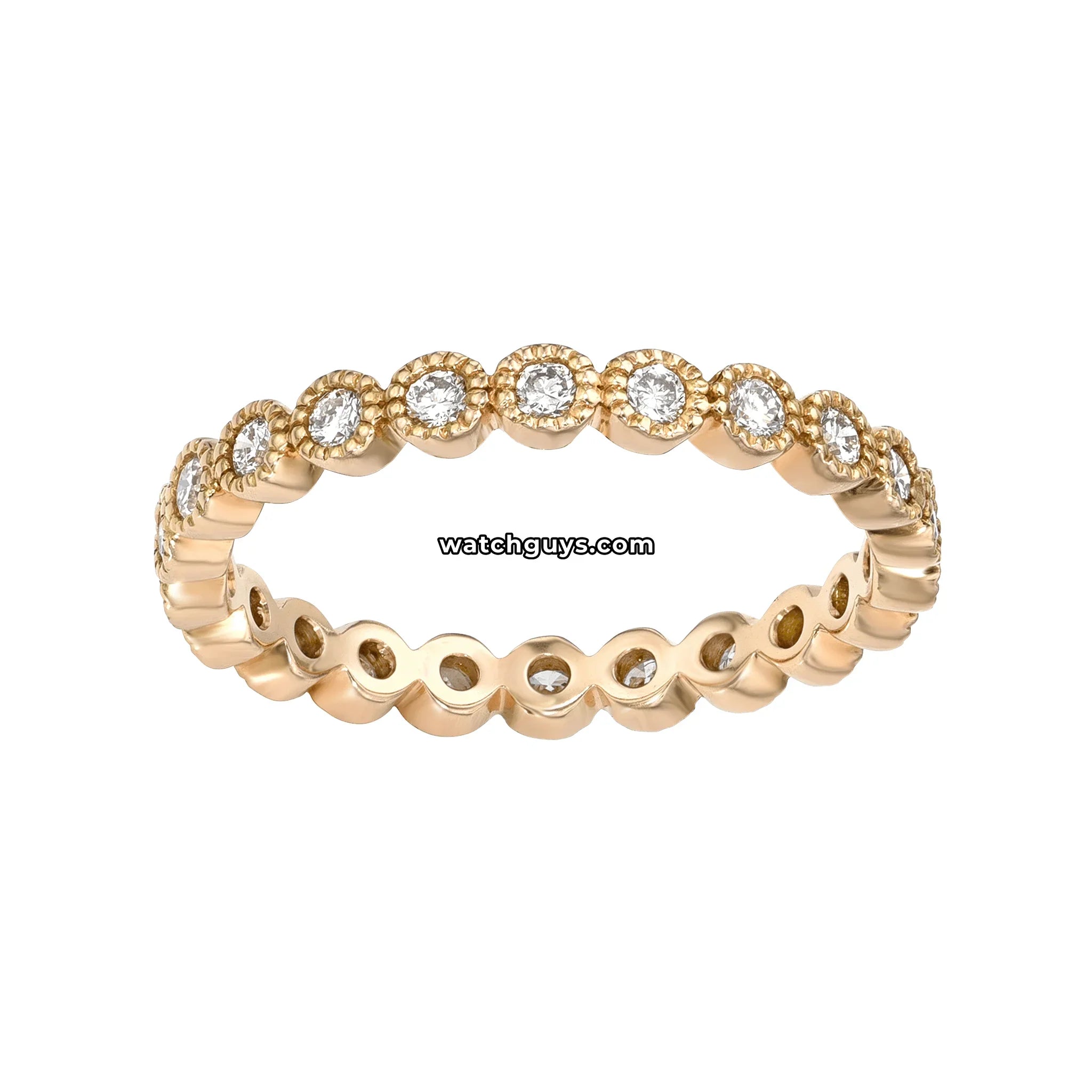 Bezel Set Diamond Eternity Ring 0.48 Carat TW 18k Yellow Gold