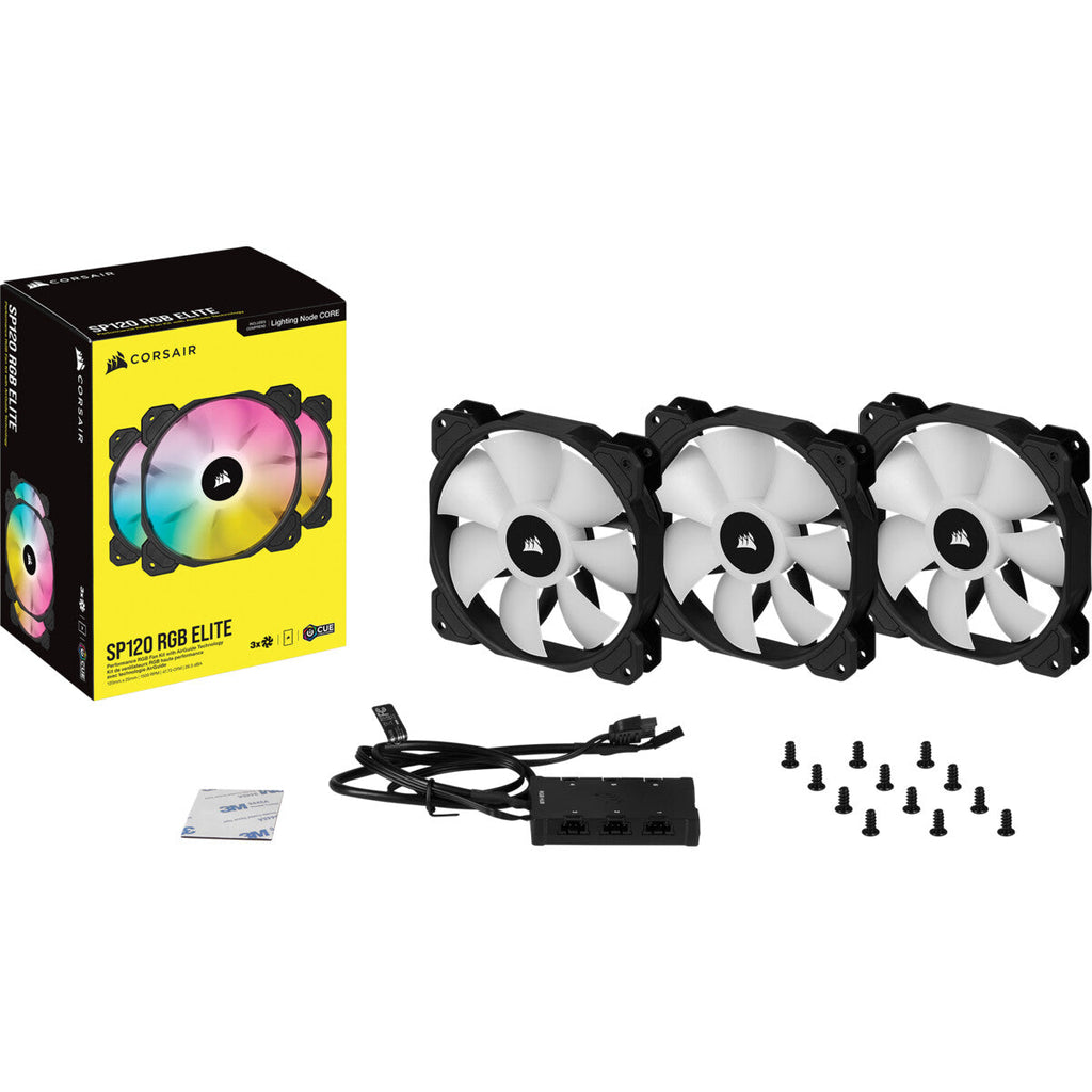 Corsair SP120 RGB ELITE - Computer Case Fan in Black - 120mm (Pack of 3)