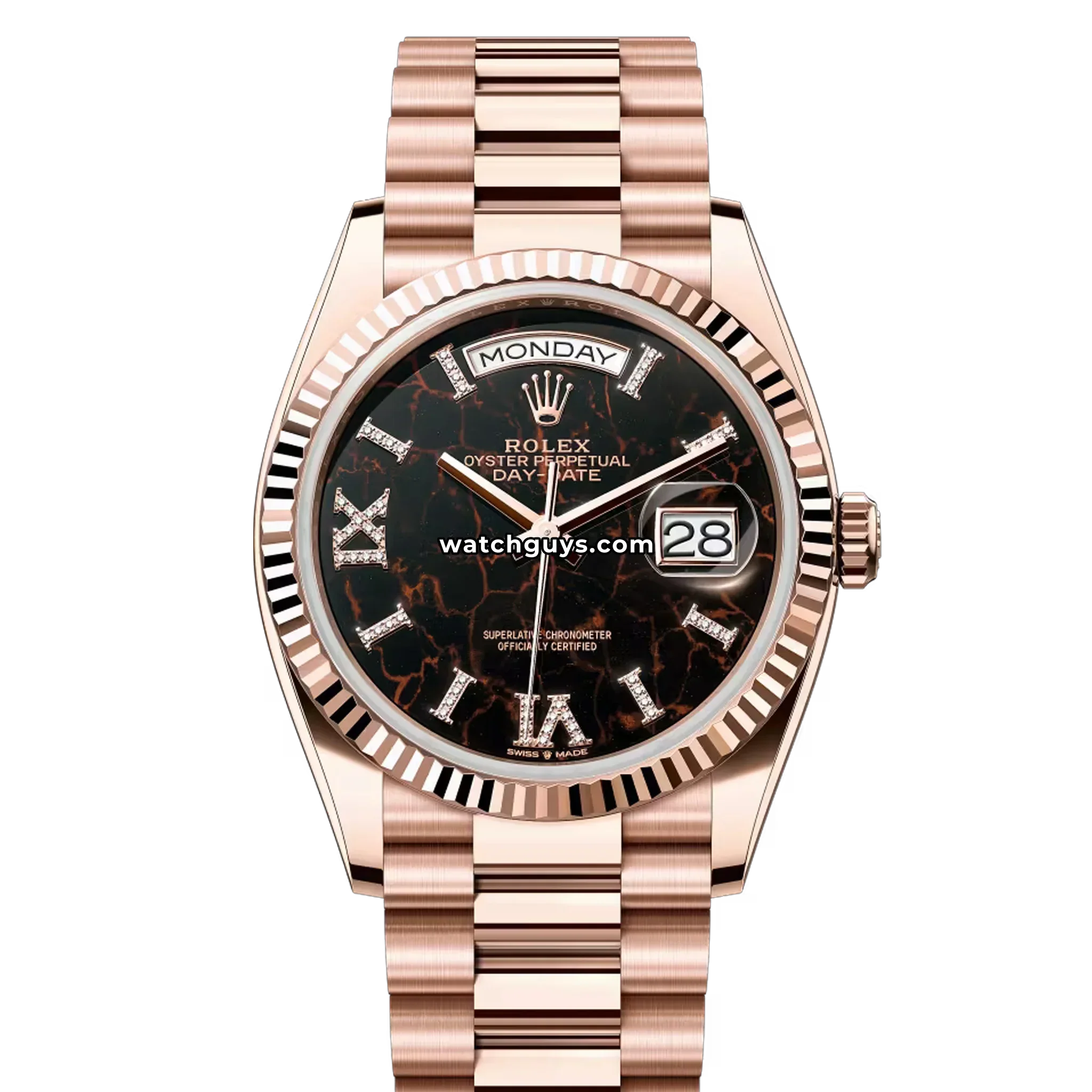 Rolex Day-Date 128235 Eisenkiesel Diamond Roman