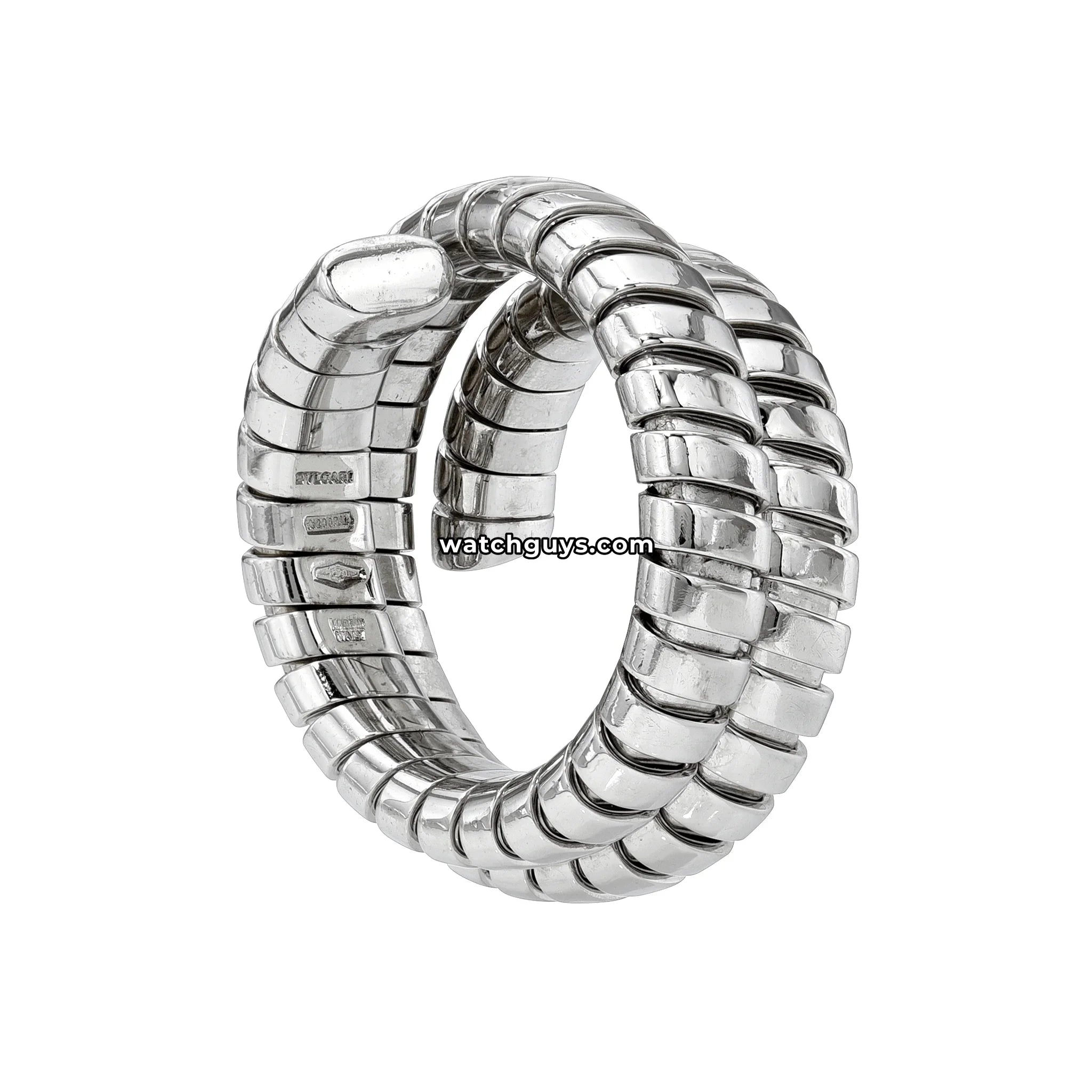 Bvlgari Spiga Ring 18K White Gold Size 8
