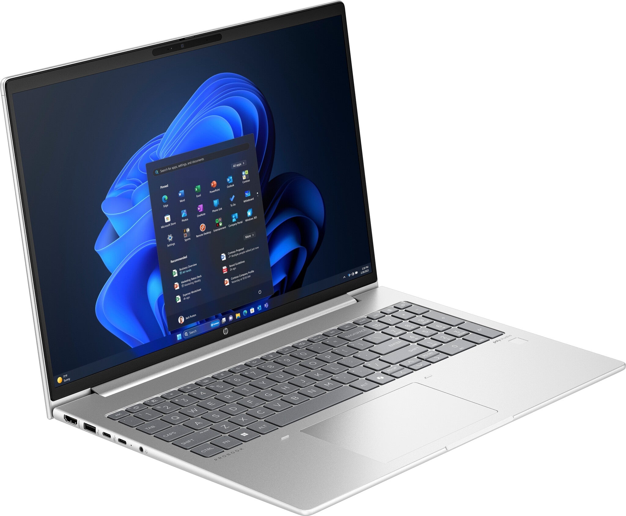 HP ProBook 465 G11 Laptop - 40.6 cm (16") - AMD Ryzen™ 5 7535U - 16 GB DDR5-SDRAM - 512 GB SSD - Wi-Fi 6E - Windows 11 Pro - Silver