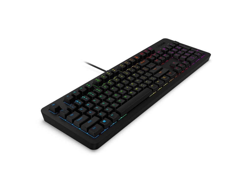 Lenovo Legion K300 RGB - USB Wired RGB Membrane Gaming Keyboard in Black (QWERTY UK)