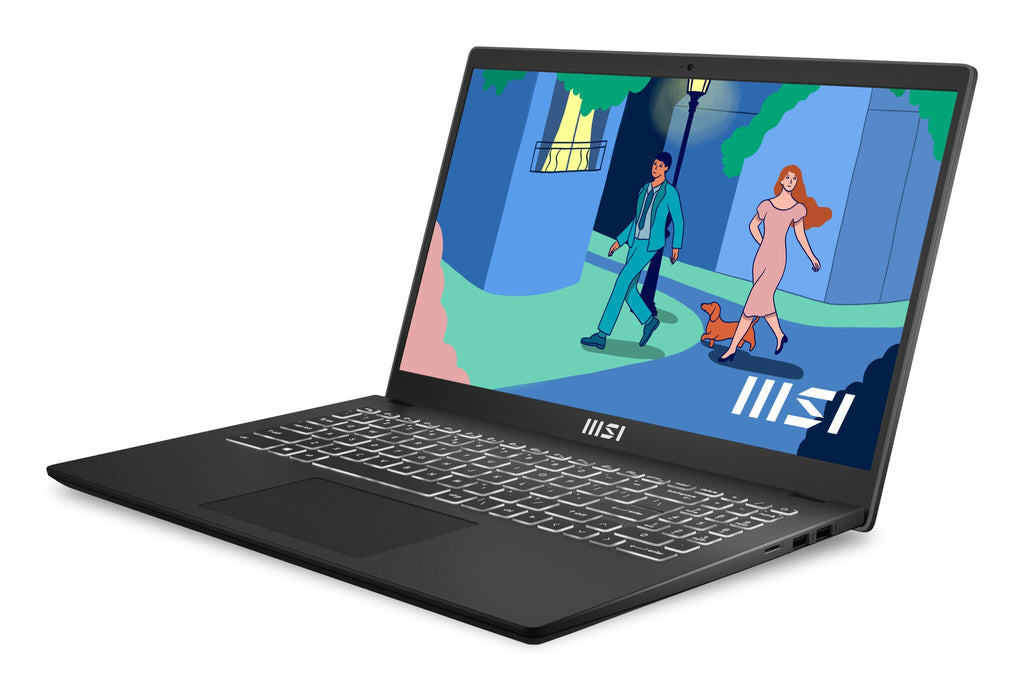 MSI Modern 15 Laptop - 39.6 cm (15.6") - Intel® Core™ i7-1255U  - 8 GB DDR4-SDRAM - 256 GB SSD - Wi-Fi 6 - Windows 11 Home - Black