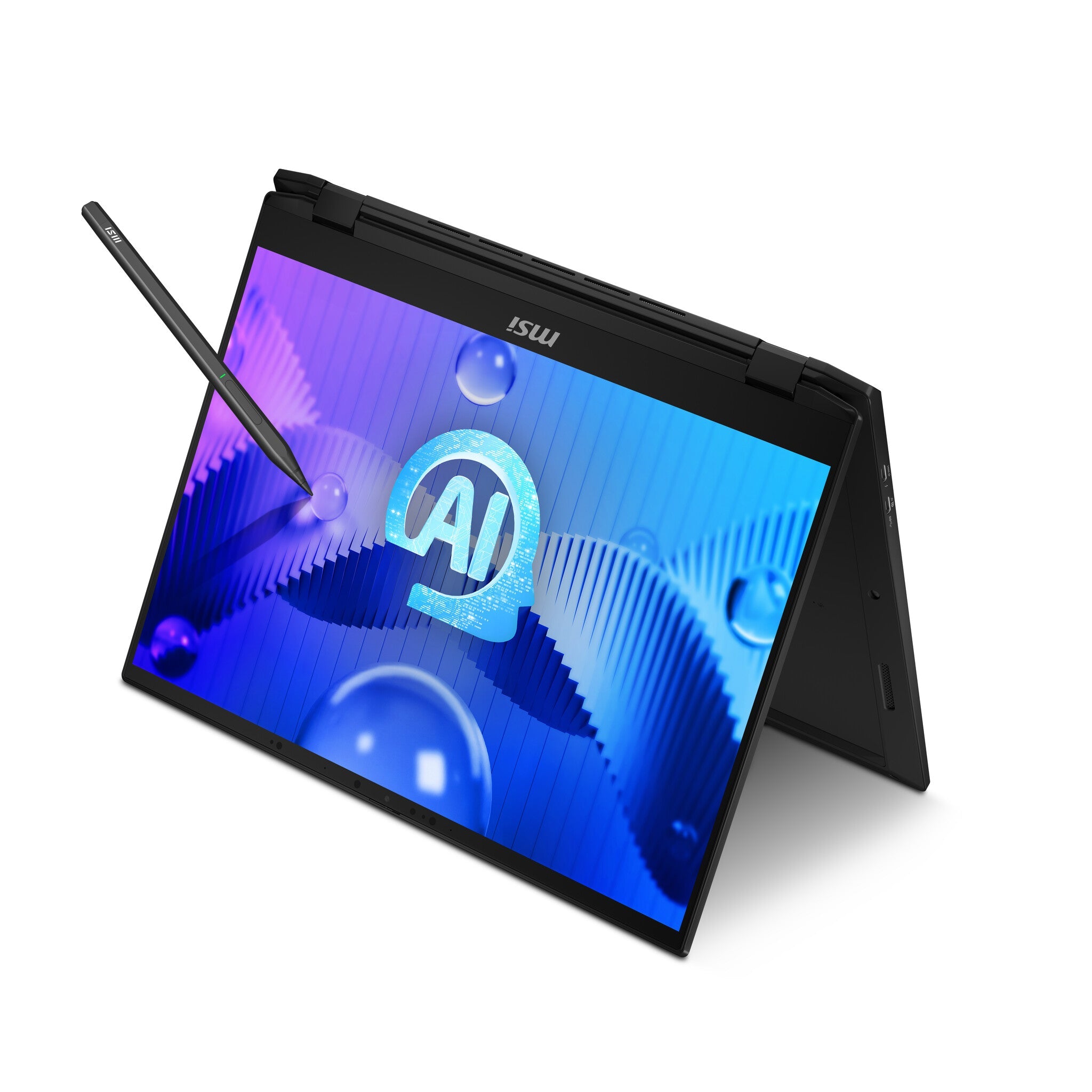 MSI Summit E16 AI Studio Hybrid (2-in-1) - 40.6 cm (16") - Touchscreen - Intel Core Ultra 7 155H - 32 GB LPDDR5-SDRAM - 1 TB SSD - NVIDIA GeForce RTX 4050 - Wi-Fi 7 - Windows 11 Pro - Black