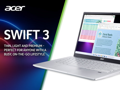 Acer Swift 3 Laptop - 35.6 cm (14") - AMD Ryzen 7 5700U - 16 GB LPDDR4x-SDRAM - 1 TB SSD - Wi-Fi 6 - Windows 11 Home - Silver