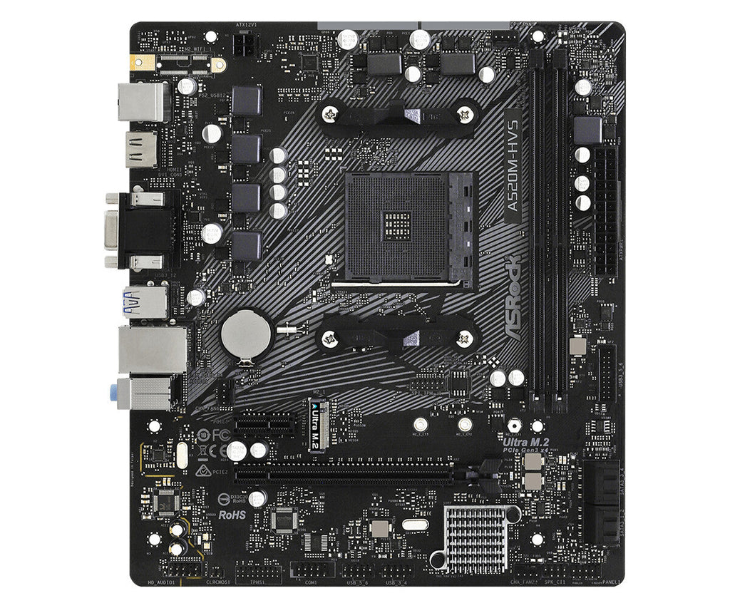 Asrock A520M-HVS micro ATX motherboard - AMD A520 Socket AM4