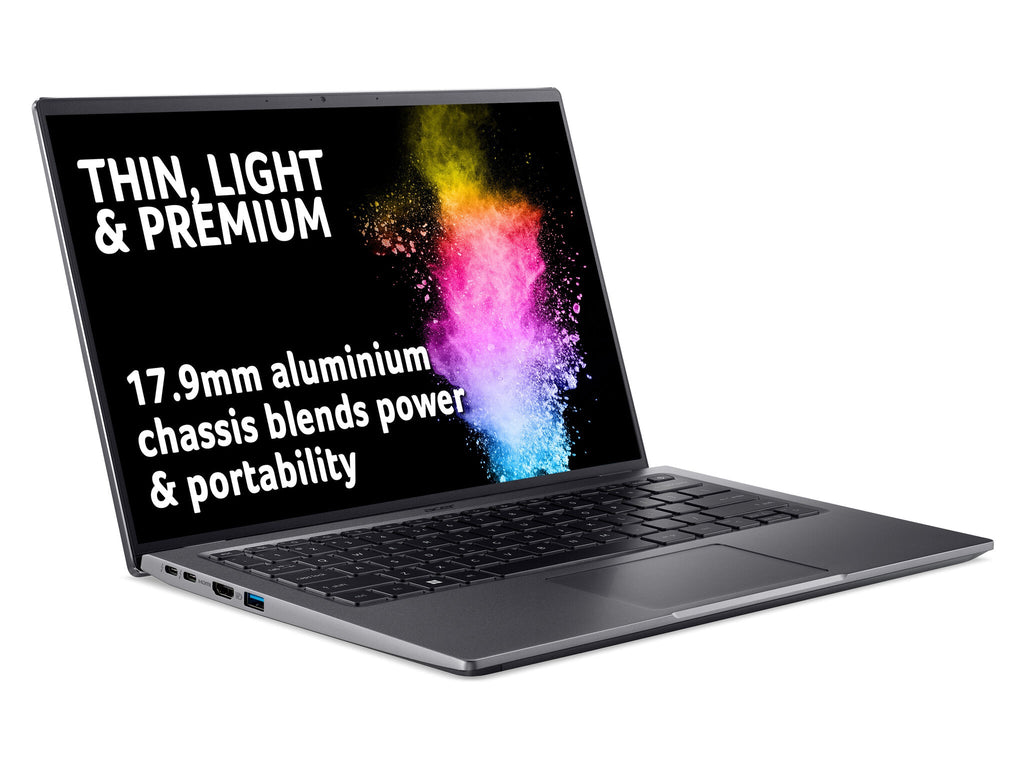 Acer Swift X SFX14-51G Laptop - 35.6 cm (14") - Intel® Core™ i5-1240P - 8 GB LPDDR5-SDRAM - 512 GB SSD - NVIDIA GeForce RTX 3050 - Wi-Fi 6E - Windows 11 - Grey