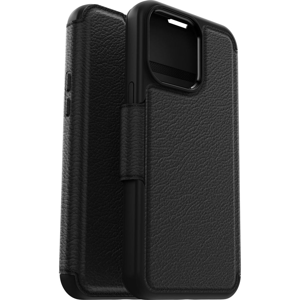 OtterBox Strada Series Folio with MagSafe for iPhone 15 Pro Max in Shadow (Black)