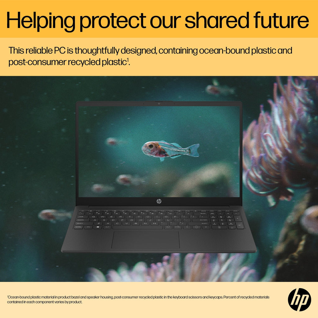HP 15-FC0018NA Laptop - 39.6 cm (15.6") - AMD Ryzen™ 3 7320U - 4 GB LPDDR5-SDRAM - 128 GB SSD - Wi-Fi 6 - Windows 11 Home in S mode - Black