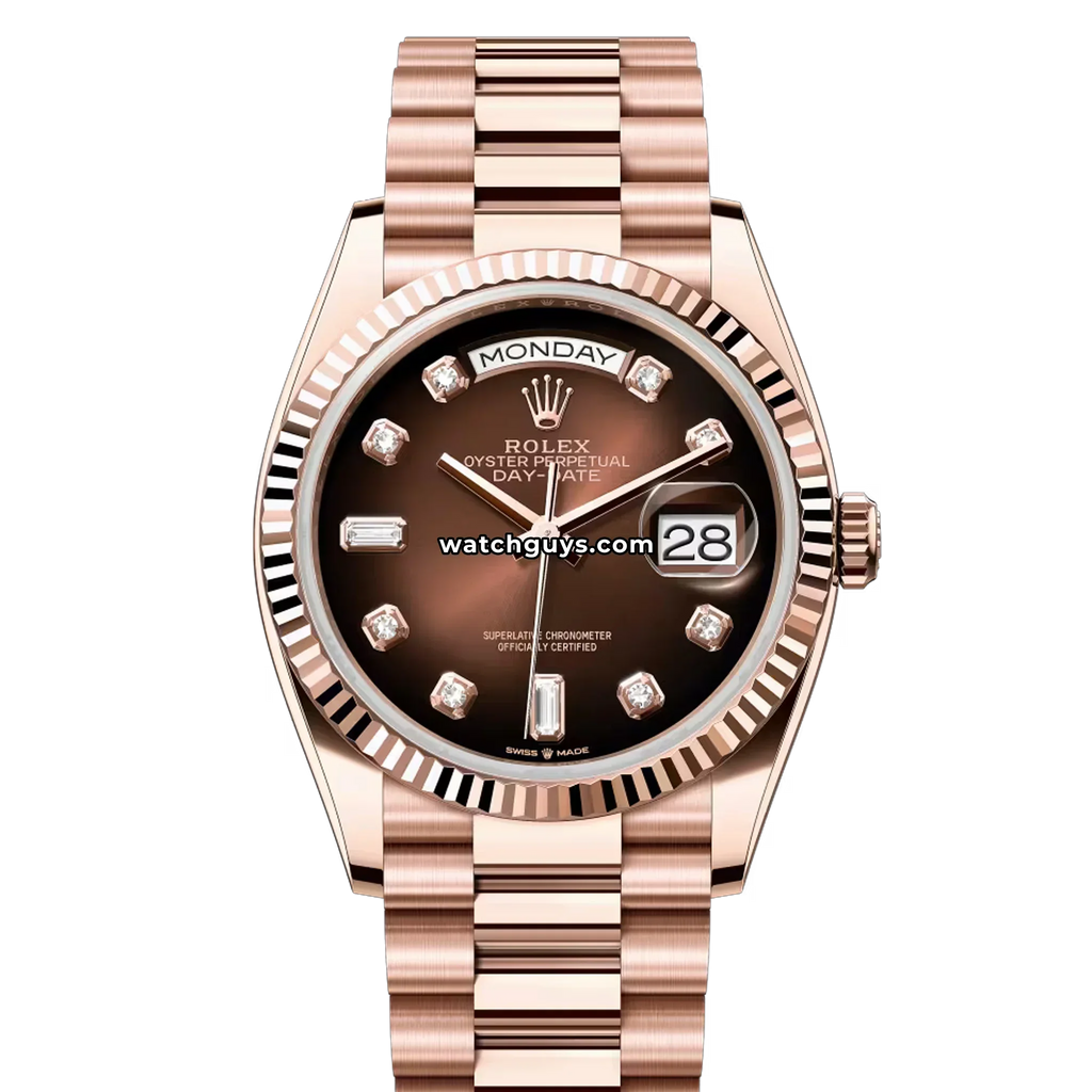 Rolex Day-Date 128235 Brown Ombre Diamond