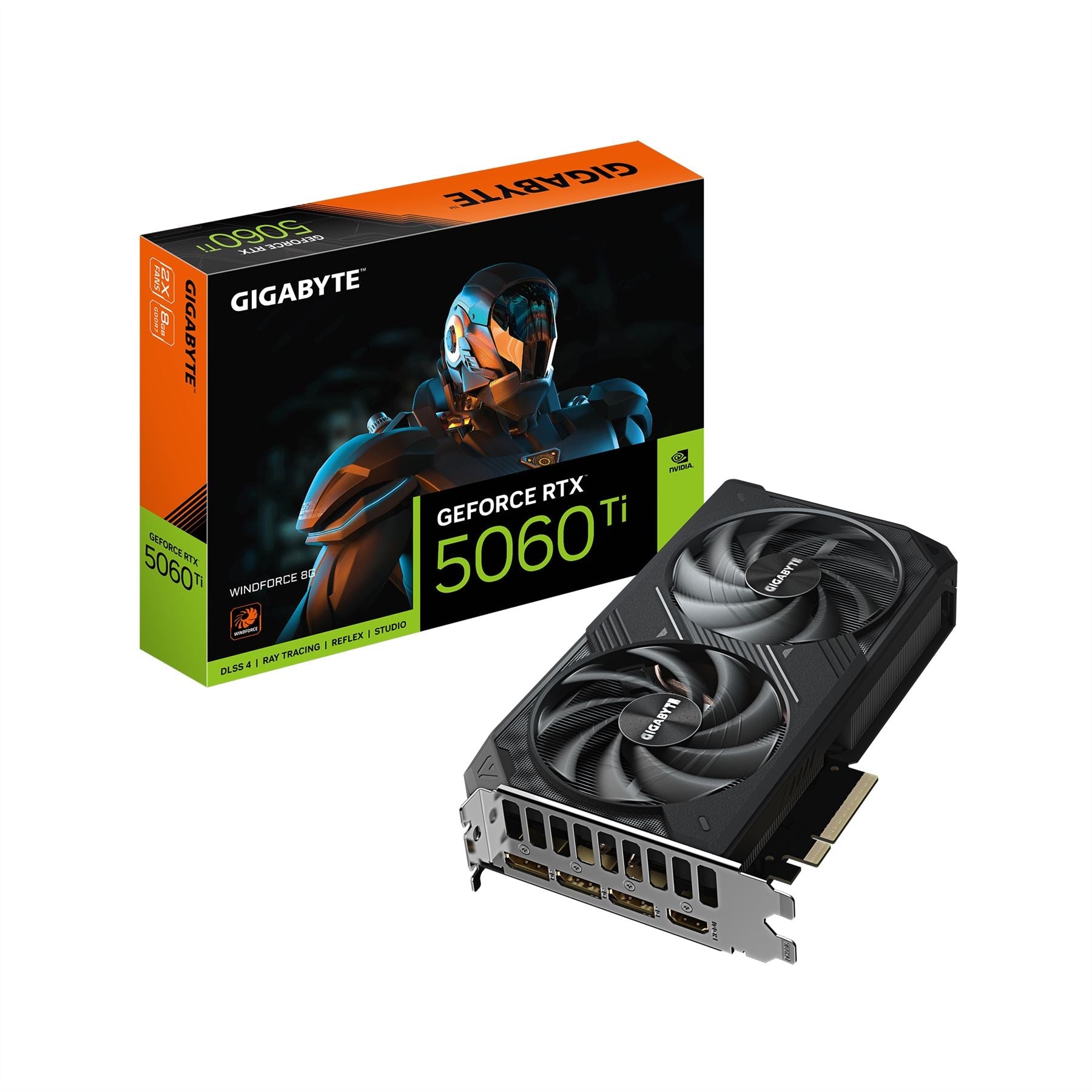 GIGABYTE GeForce RTX 5060 Ti WINDFORCE 8G Graphics Card - 8GB GDDR7/ 128bit/ PCI-E 5.0/ 2572MHz Core Clock/ 3 x DisplayPort/ 1 x HDMI/ GV-N506TWF2-8GD