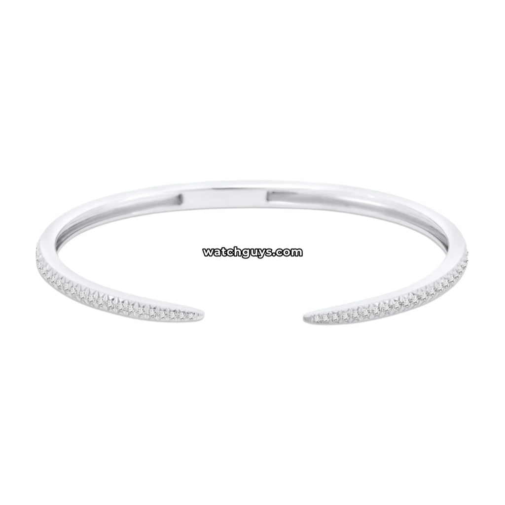 Diamond Cuff Bangle Bracelet 18K White Gold 0.80 CT