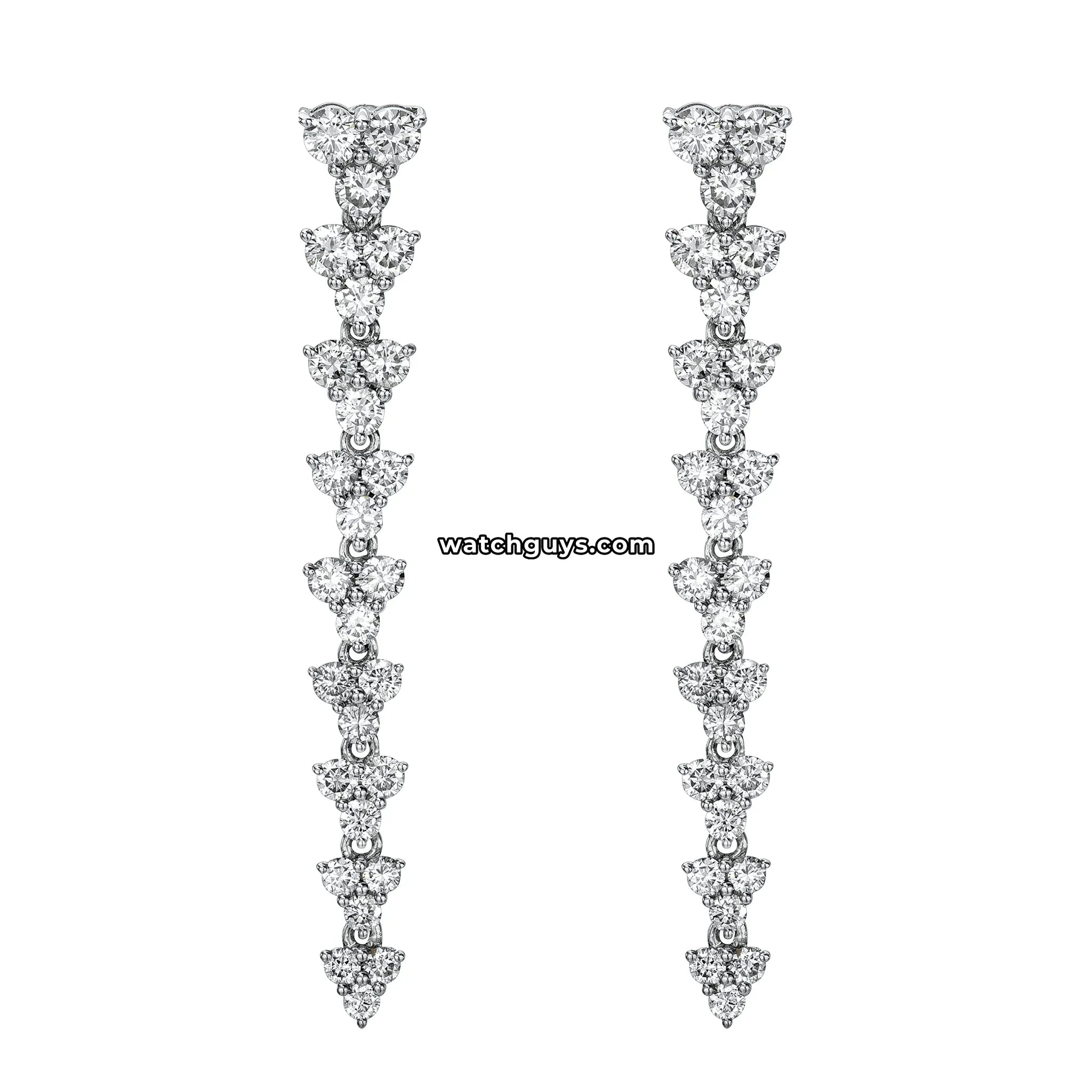 Diamond Drop Earrings 1.26 Carat TW 14k White Gold
