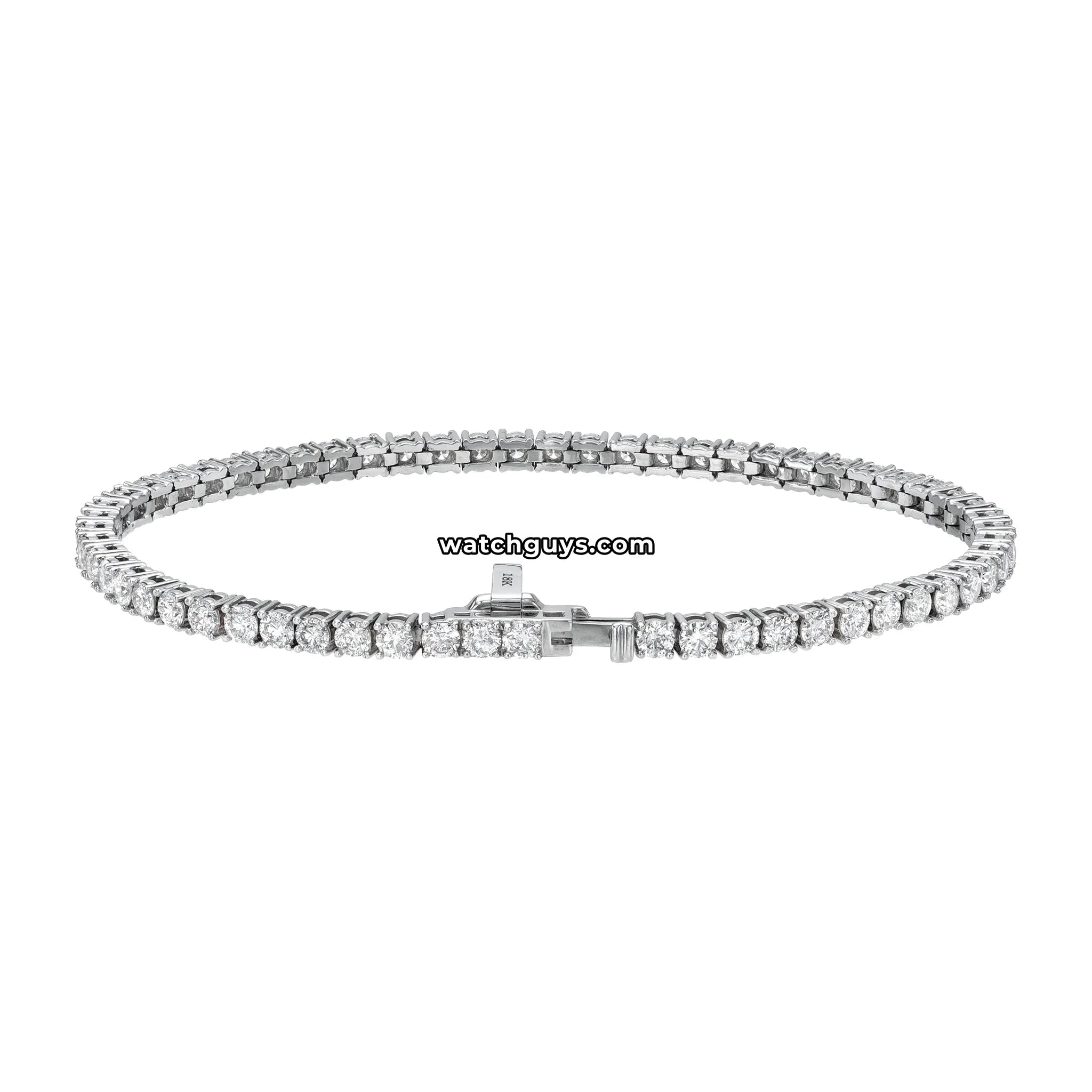 Diamond Tennis Bracelet 4.70 Carat TW 18k White Gold