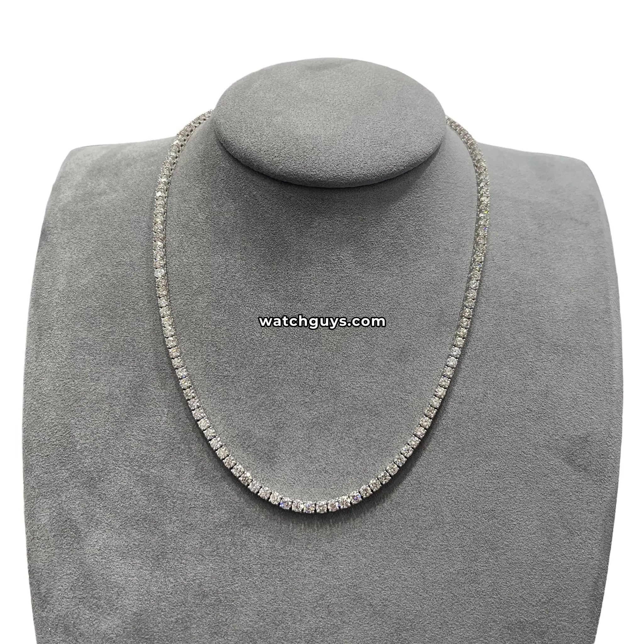 Diamond Tennis Necklace 25 Carat TW 14k White Gold