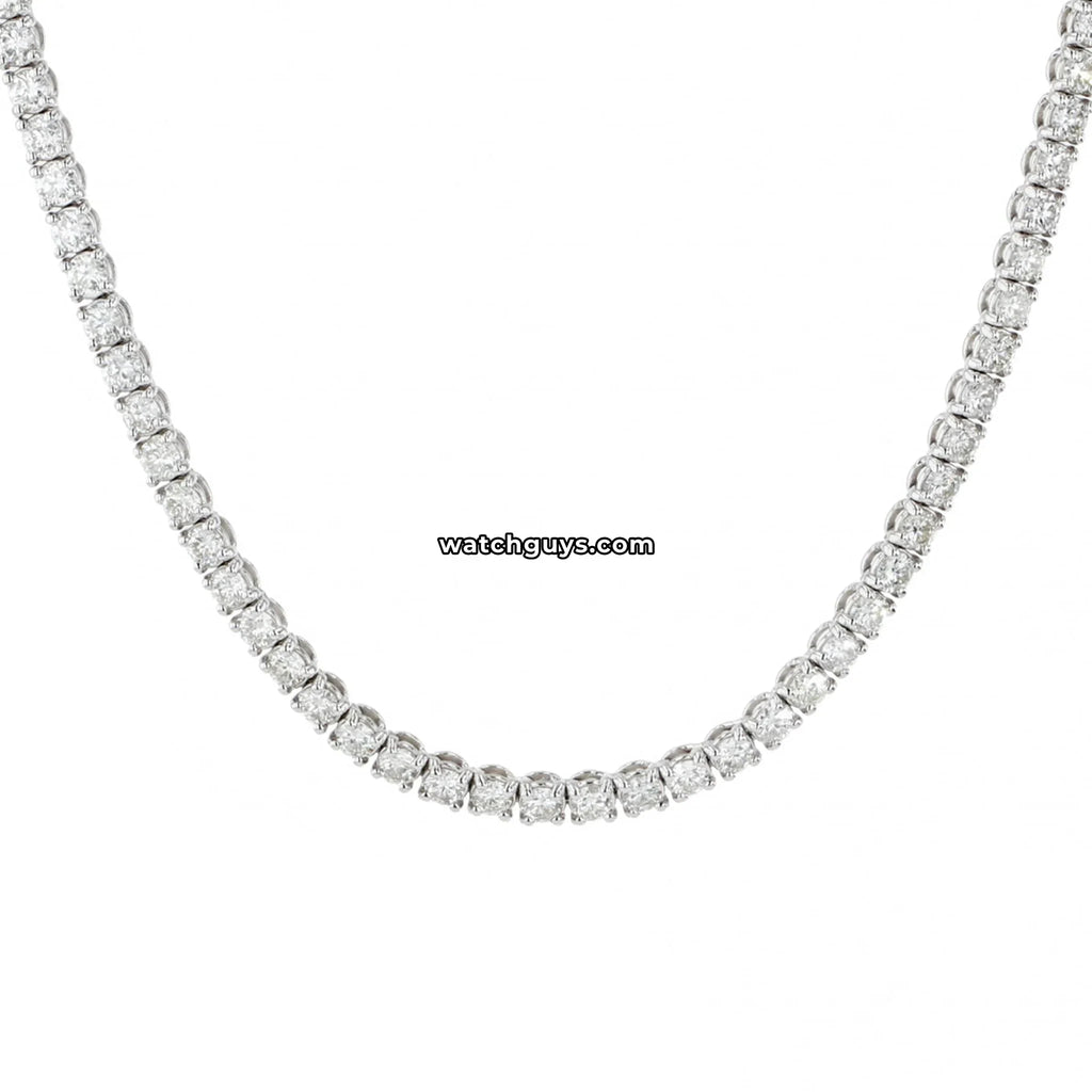 Diamond Tennis Necklace 25 Carat TW 14k White Gold