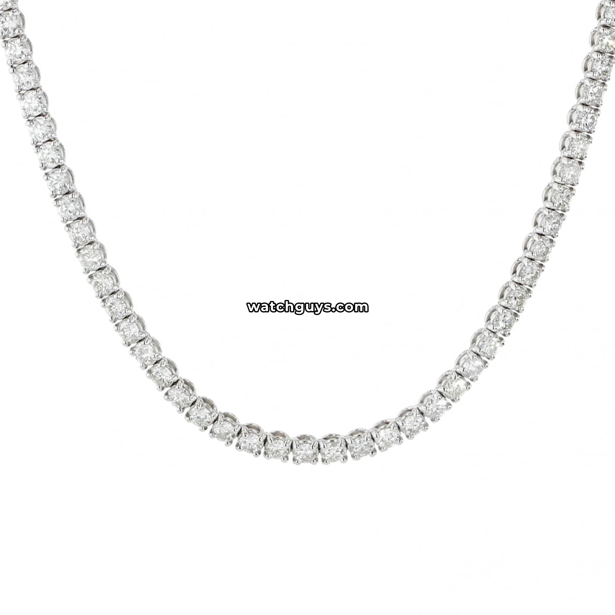 Diamond Tennis Necklace 25 Carat TW 14k White Gold