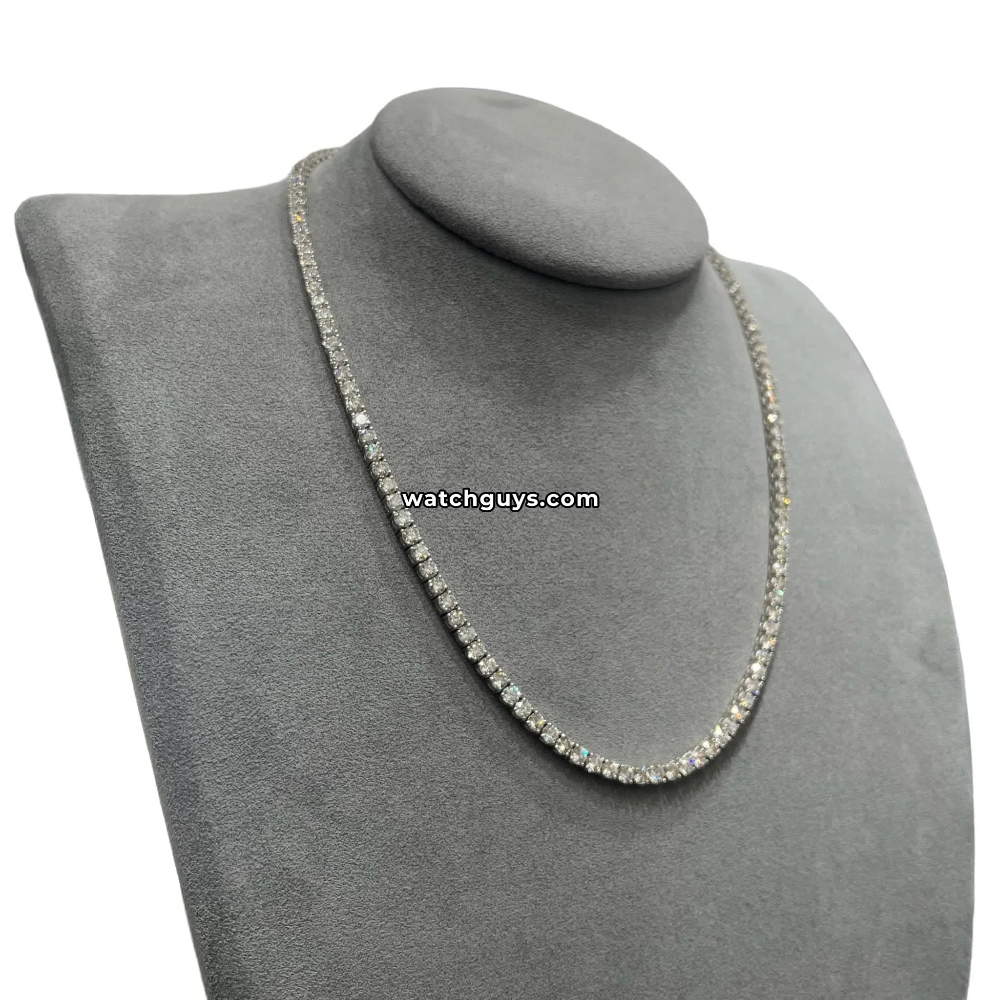 Diamond Tennis Necklace 25 Carat TW 14k White Gold
