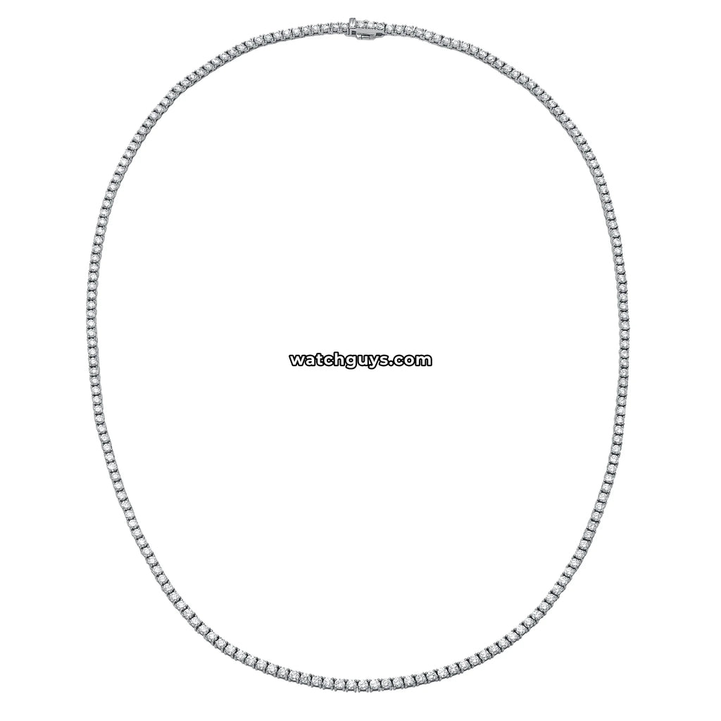 Diamond Tennis Necklace 7.64 Carat TW 18k White Gold