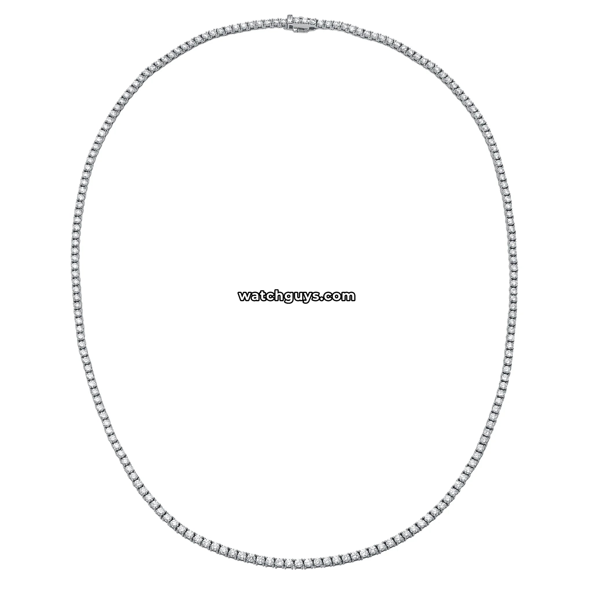 Diamond Tennis Necklace 7.64 Carat TW 18k White Gold