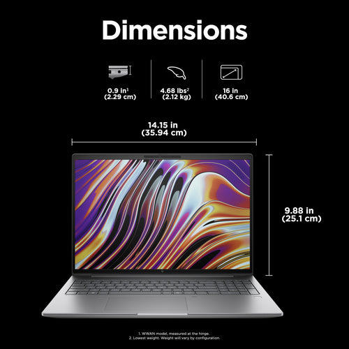 HP ZBook Power G11 A Laptop - 40.6 cm (16") - AMD Ryzen 7 8845HS - 32 GB DDR5-SDRAM - 512 GB SSD - NVIDIA RTX 2000 Ada - Wi-Fi 6E - Windows 11 Pro - Silver