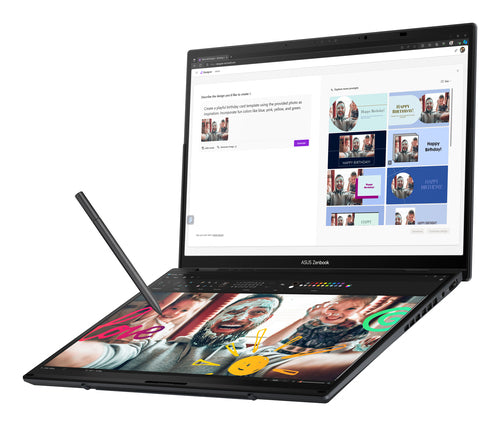 ASUS Zenbook Duo Hybrid (2-in-1) - 35.6 cm (14") - Touchscreen - Intel Core Ultra 9 185H - 32 GB LPDDR5x-SDRAM - 2 TB SSD - Wi-Fi 6E - Windows 11 Home - Grey