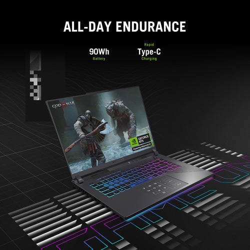 ASUS ROG Strix G16 Laptop - 40.6 cm (16") - AMD Ryzen 9 8940HX - 16 GB DDR5-SDRAM - 1 TB SSD - NVIDIA GeForce RTX 5060 - Wi-Fi 6E - Windows 11 Home - Black / Grey