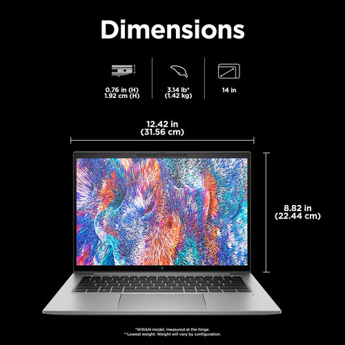 HP ZBook Firefly G11 Laptop - 35.6 cm (14") - Touchscreen - Intel Core Ultra 7 155H - 64 GB DDR5-SDRAM - 1 TB SSD - NVIDIA RTX A500 - Wi-Fi 6E - Windows 11 Pro - Silver
