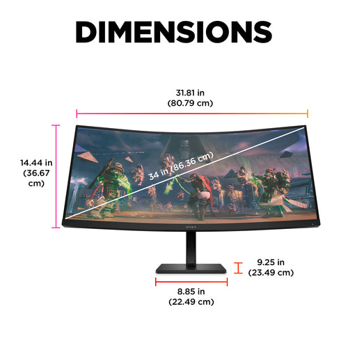 HP OMEN 34C - 86.4 cm (34") - 3440 x 1440 pixels WQHD Monitor