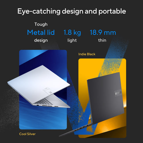 ASUS Vivobook 16X Laptop - 40.6 cm (16") - Intel® Core™ i7-13700H - 16 GB DDR4-SDRAM - 1 TB SSD - NVIDIA GeForce RTX 4060 - Wi-Fi 6E - Windows 11 Home - Silver