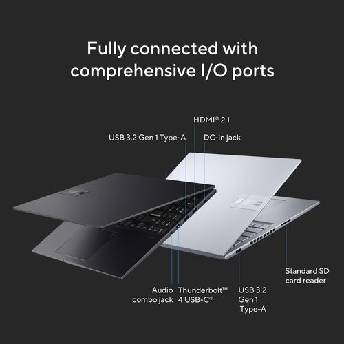 ASUS Vivobook 16X Laptop - 40.6 cm (16") - Intel® Core™ i7-13700H - 16 GB DDR4-SDRAM - 1 TB SSD - NVIDIA GeForce RTX 4060 - Wi-Fi 6E - Windows 11 Home - Silver