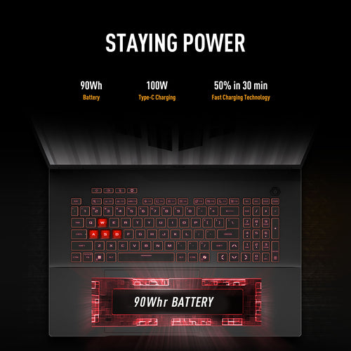 ASUS TUF Gaming FA808UM-S8013W Laptop - 45.7 cm (18") - AMD Ryzen™ 7 260 - 16 GB DDR5-SDRAM - 1 TB SSD - NVIDIA GeForce RTX 5060 - Wi-Fi 6E - Windows 11 Home - Jaeger Gray