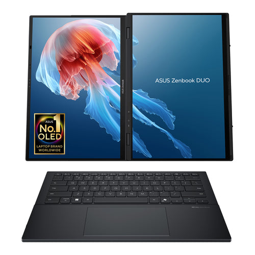 ASUS Zenbook Duo Hybrid (2-in-1) - 35.6 cm (14") - Touchscreen - Intel Core Ultra 9 285H - 32 GB LPDDR5x-SDRAM - 2 TB SSD - Wi-Fi 7 - Windows 11 Home - Grey