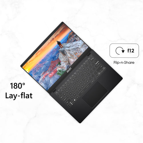 MSI Modern 14 Laptop - 35.6 cm (14") - AMD Ryzen™ 5 7430U - 8 GB DDR4-SDRAM - 512 GB SSD - Wi-Fi 6E - Windows 11 Home - Black