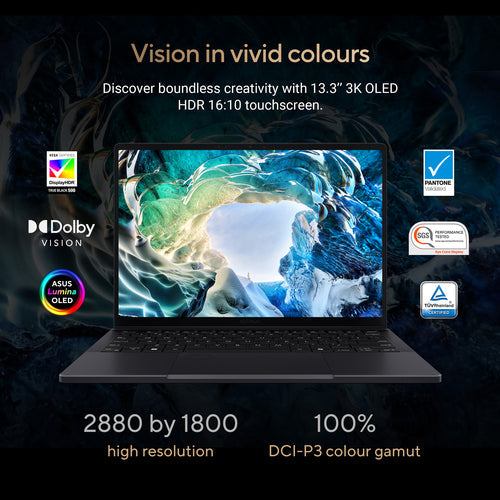 ASUS ProArt PX13 Hybrid (2-in-1) - 33.8 cm (13.3") - Touchscreen - AMD Ryzen AI 9 HX 370 - 32 GB LPDDR5x-SDRAM - 2 TB SSD - NVIDIA GeForce RTX 4070 - Wi-Fi 7 - Windows 11 Home - Black