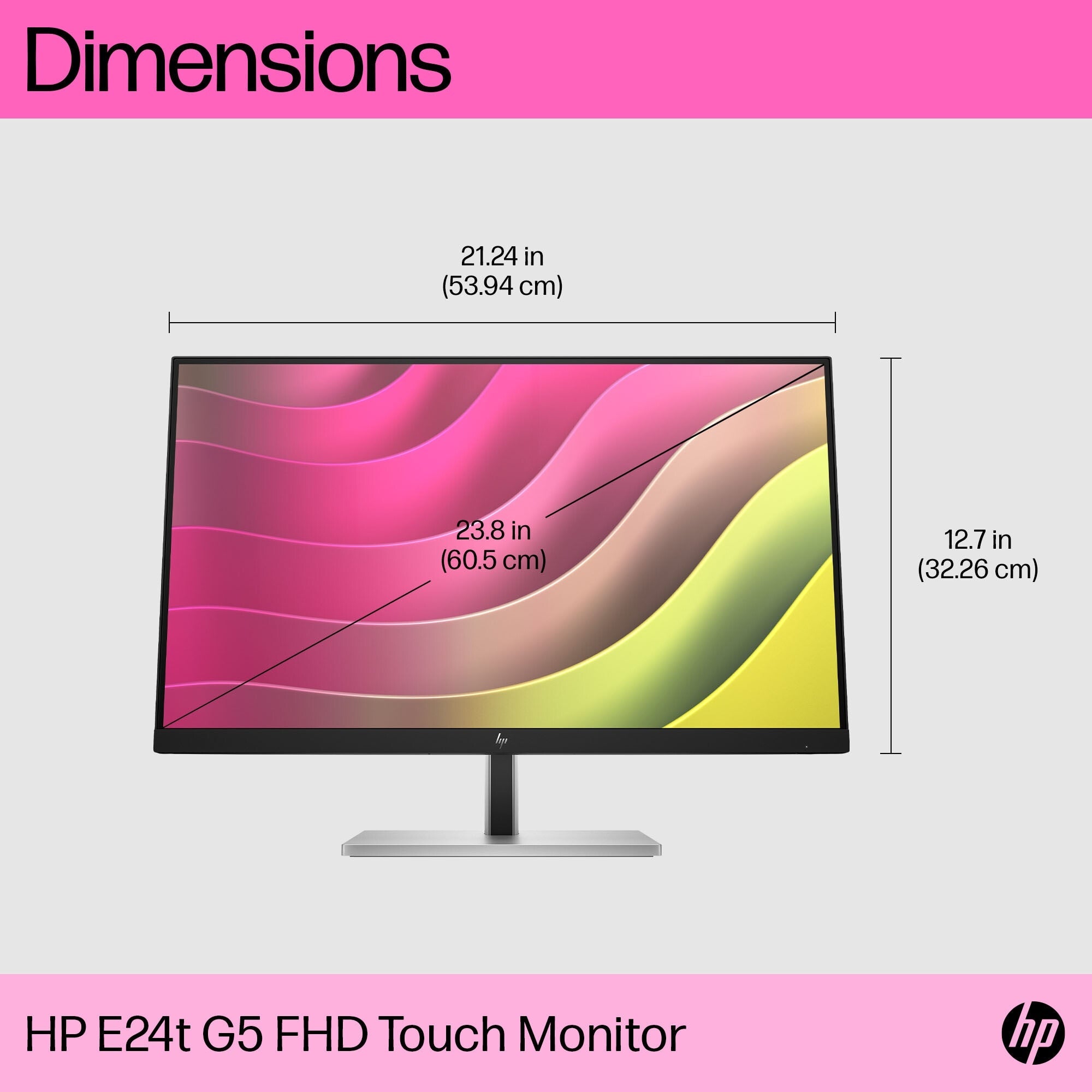 HP E24T G5 - 60.5 cm (23.8") - 1920 x 1080 pixels Full HD Touchscreen Monitor