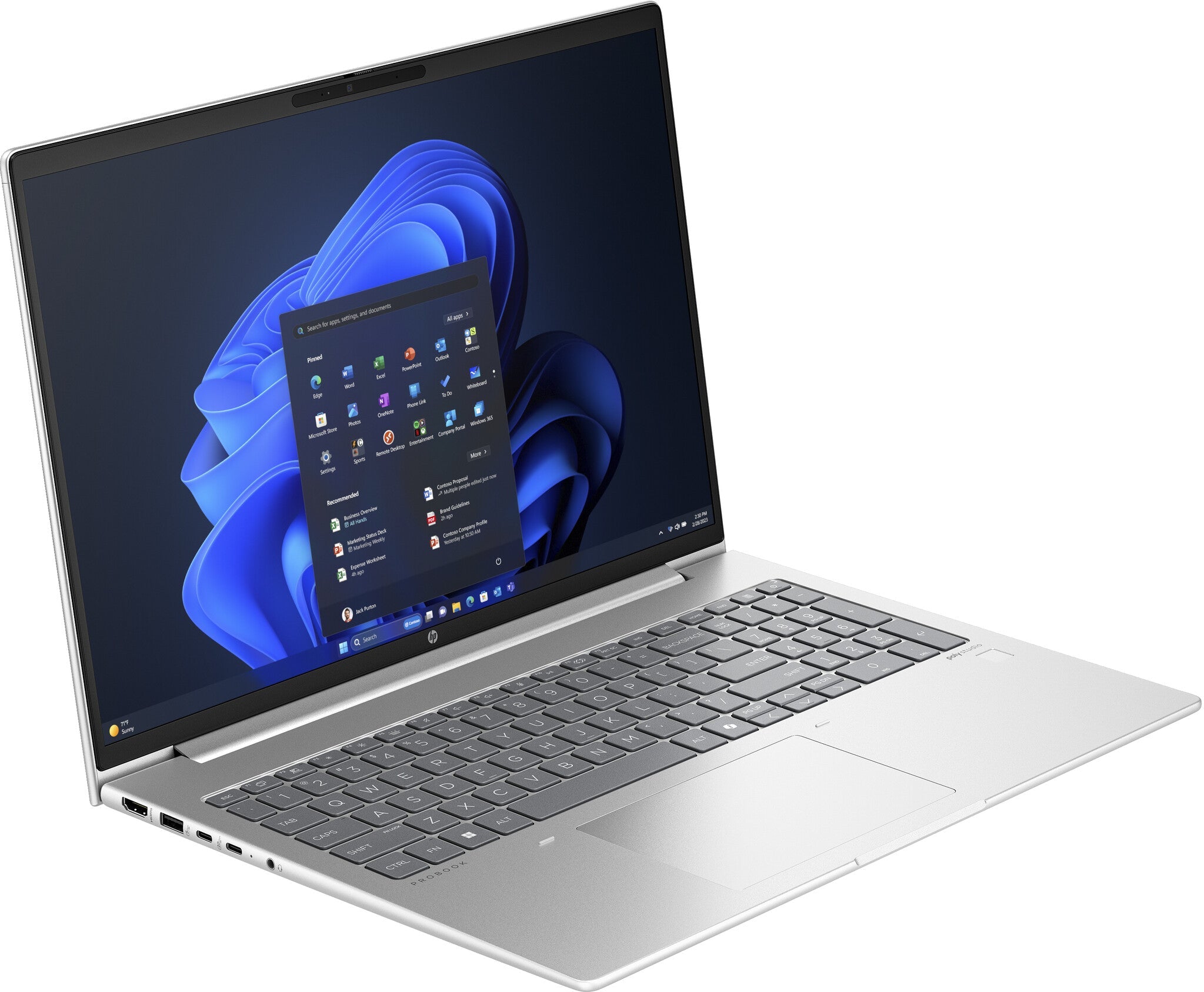HP ProBook 465 G11 Laptop - 40.6 cm (16") - AMD Ryzen™ 5 7535U - 8 GB DDR5-SDRAM - 256 GB SSD - Wi-Fi 6E - Windows 11 Pro - Silver