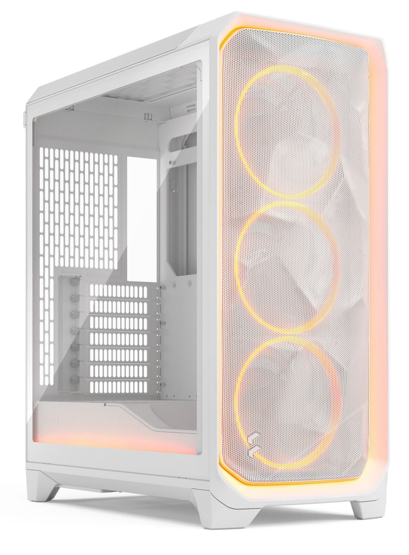 Fractal Design Meshify 3 Ambience Pro RGB - ATX Mid Tower Case in White + Clear Tint