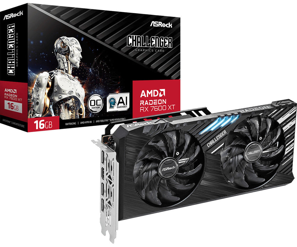 Asrock Challenger - AMD 16 GB GDDR6 Radeon RX 7600 XT graphics card