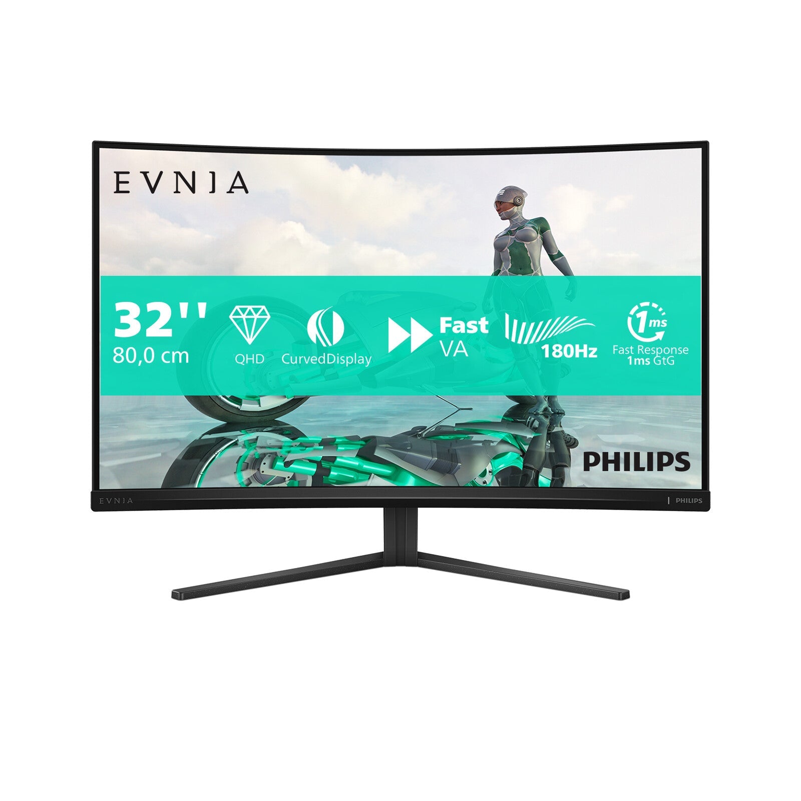 Philips Evnia 32M2C3500L/00 - 80 cm (31.5") - 2560 x 1440 pixels Quad HD LCD Monitor