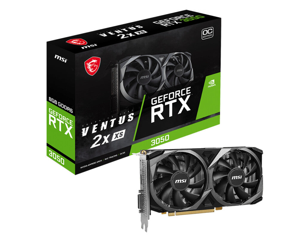MSI VENTUS 2X XS OC - NVIDIA 8 GB GDDR6 GeForce RTX 3050 graphics card