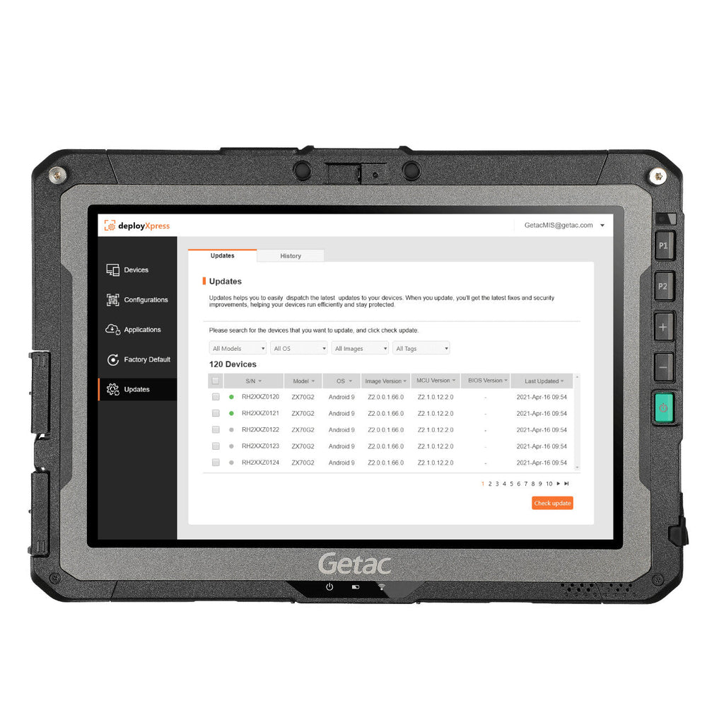 Getac ZX10 - 25.6 cm (10.1") - 128 GB - 6 GB - Wi-Fi 5 - Android 12 - Black