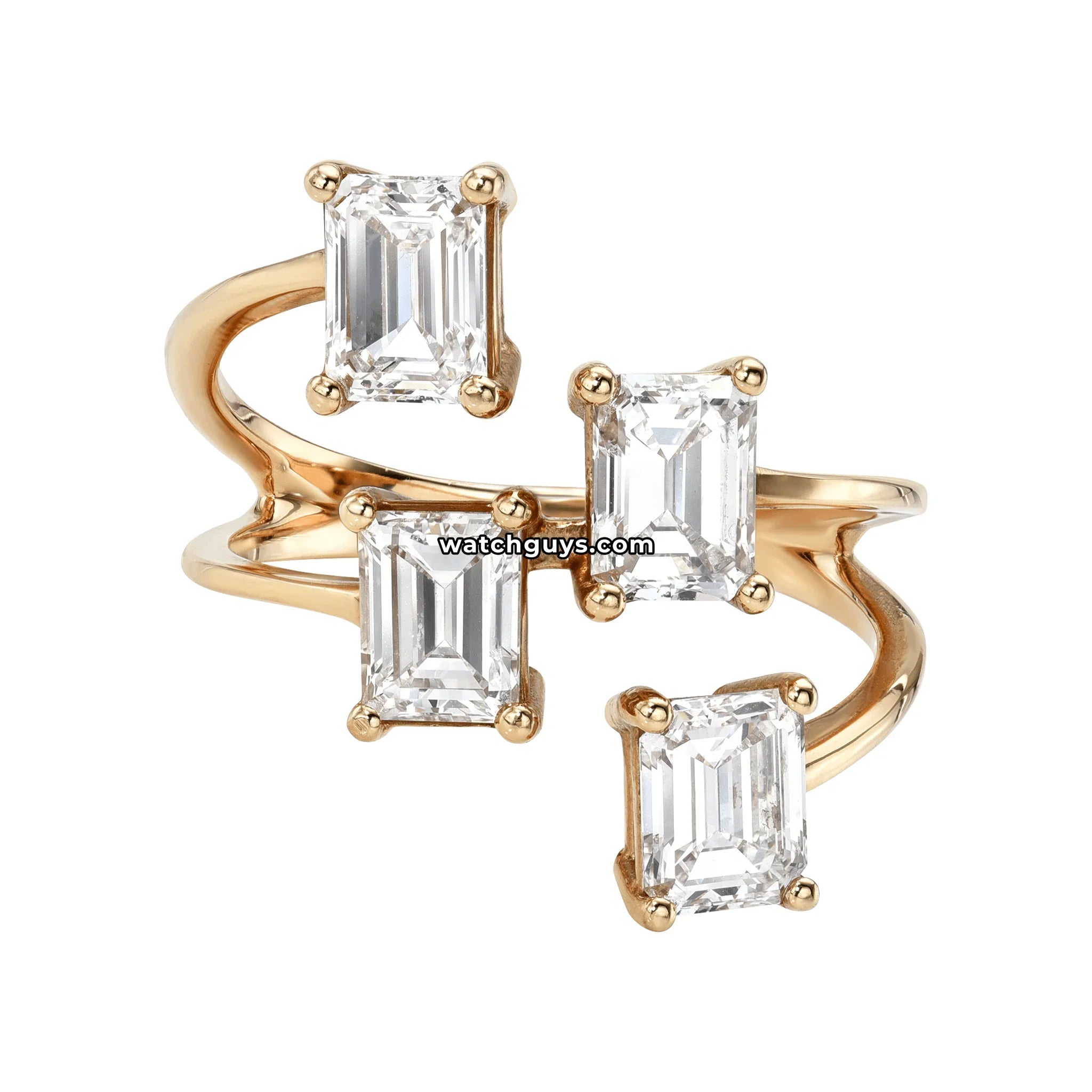Emerald Cut Diamond Ring 2.28 Carat TW 18k Rose Gold GIA
