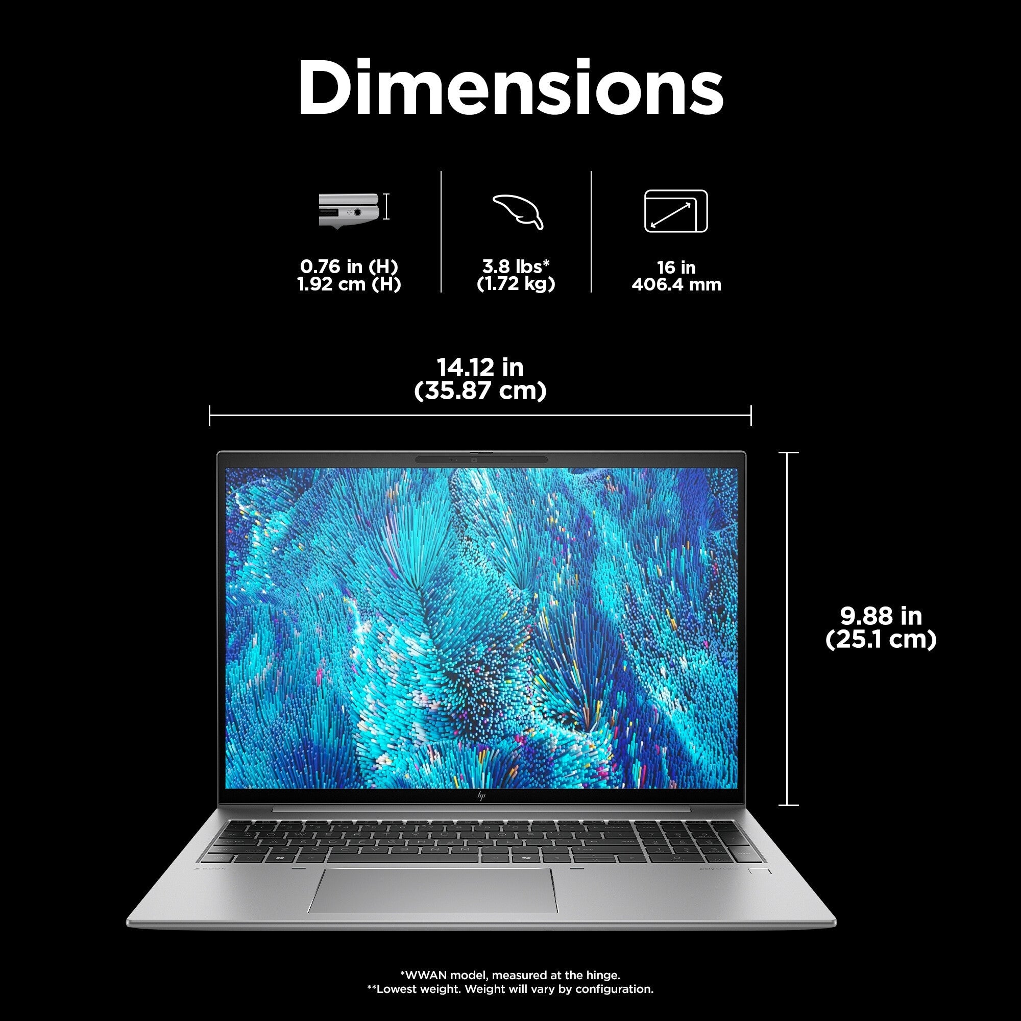 HP ZBook Firefly 16 G11 Laptop - 40.6 cm (16") - Intel Core Ultra 7 155H - 16 GB DDR5-SDRAM - 512 GB SSD - NVIDIA RTX A500 - Wi-Fi 6E - Windows 11 Pro - Silver