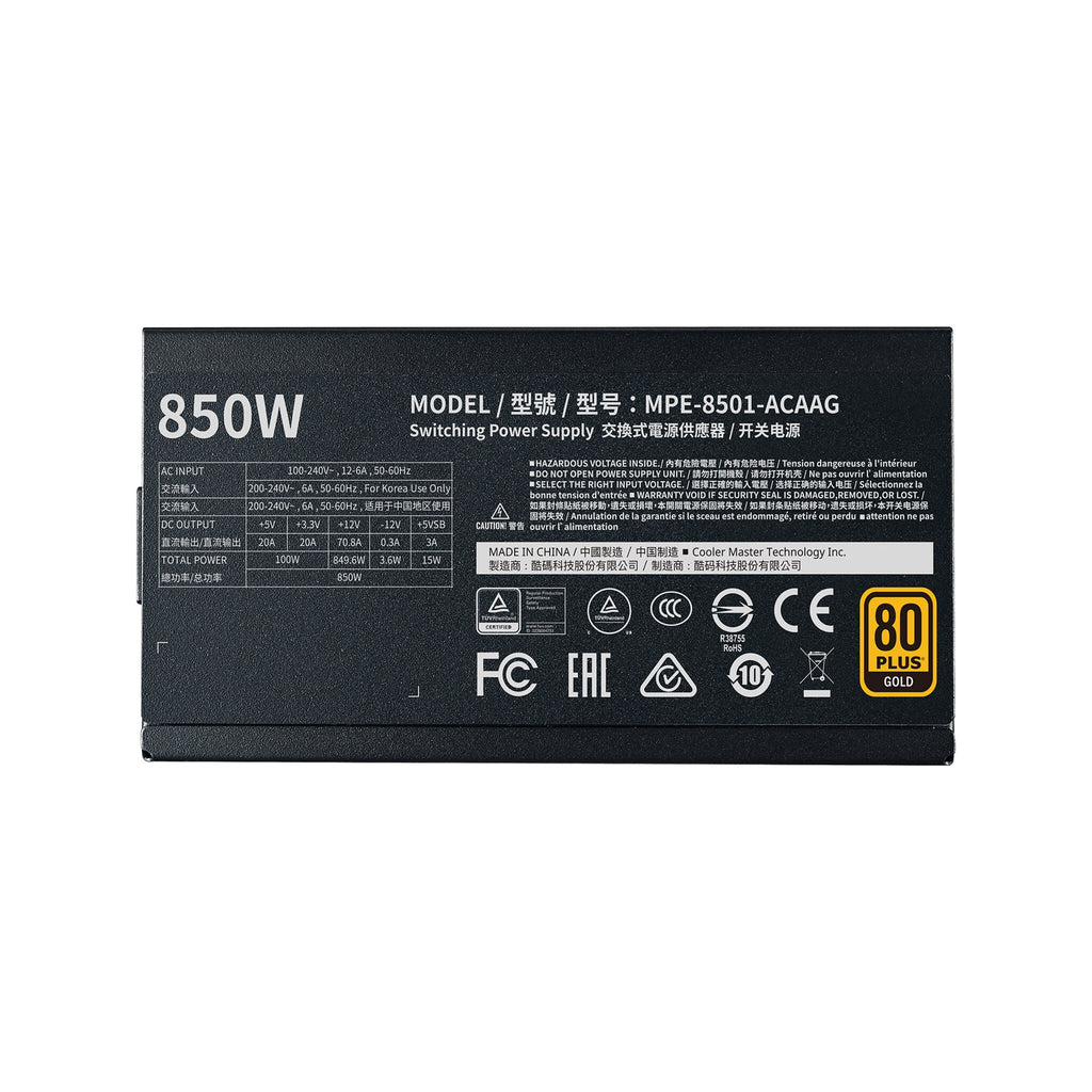 Cooler Master MWE V2 - 850W 24-pin 80+ Gold Fully Modular Power Supply Unit